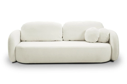 Rozkládací pohovka Salby bílá s úložným prostorem a funkcí spaní 3místná do obýváku