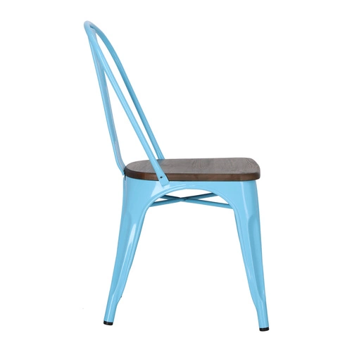 Židle Paris Wood modrá, sedák ořech