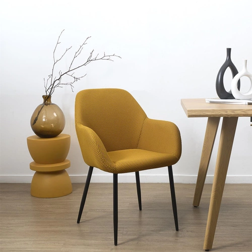 Čalouněná žlutá jídelní židle s područkami Lavia Intesi moderní do jídelny a obýváku