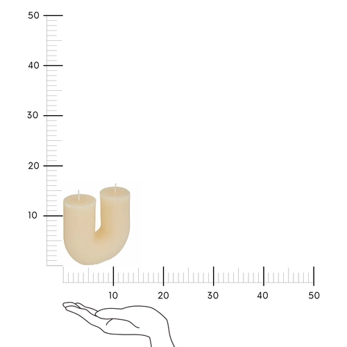 Dekorační svíčka Demi Atmosphera moderní béžová se 2 knoty do obývacího pokoje