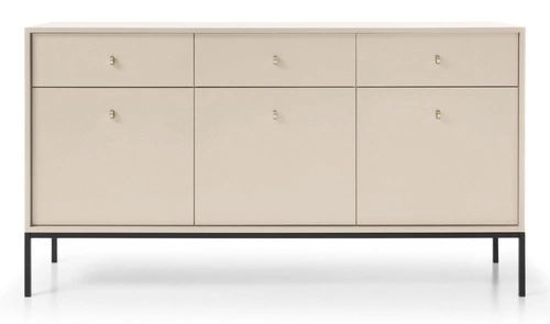 Moderní béžová komoda Evora se zásuvkami na vysokých nohách 154 cm do obýváku Intesi