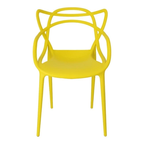 Žlutá jídelní židle Lexi inspirovaná Master chair, moderní stohovatelná s područkami