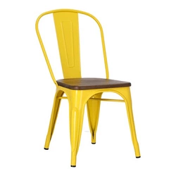 Židle Paris Wood řlutá, sedák ořech