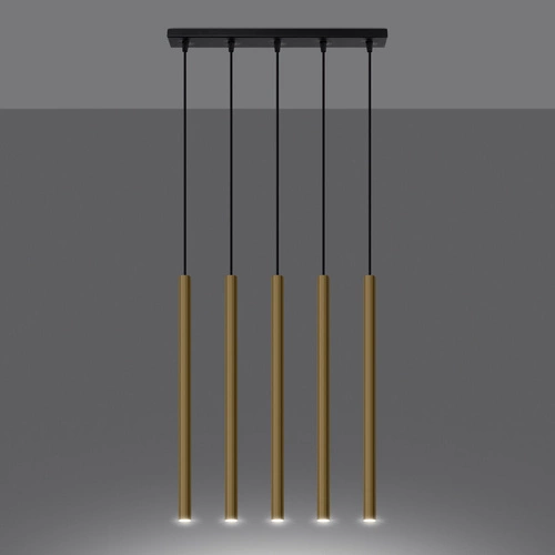 Stropní svítidlo Pastelo 5L moderní zlaté nastavitelné do obýváku a jídelny SOLLUX