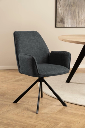 Otočná čalouněná židle Glenda Actona šedá s područkami do jídelny a obýváku