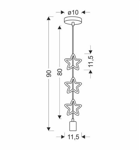 Dětské závěsné svítidlo Single sss barevné hvězdičky nastavitelná Candellux