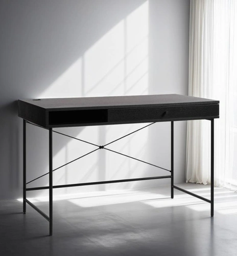 Psací stůl Pensacola černý dub 120 cm moderní pracovní se zásuvkou