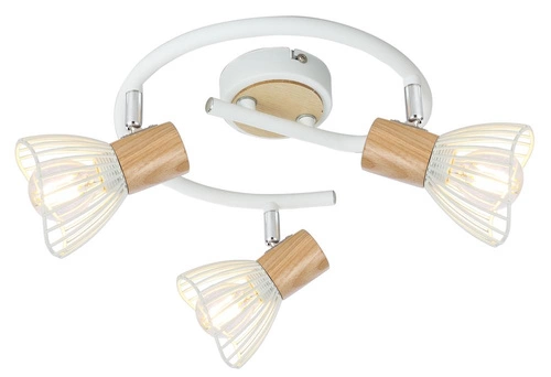 Stropní svítidlo Chile spirála 3xmax25W E14 bílá + dřevo
