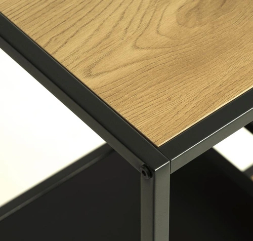 Regál Altino loftový na knihy 80 cm dub a černý kov do obývacího pokoje