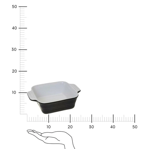 Čtvercová keramická zapékací mísa 5five simply smart černá na zapékané pokrmy 13,4 cm