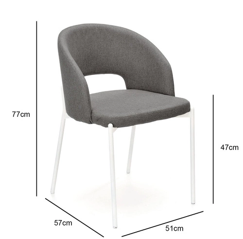 Čalouněná jídelní židle Marthe šedá Intesi moderní s područkami