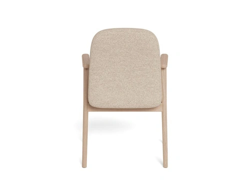 Židle Calvin Arm béžová bouclé dubová skandinávská do jídelny