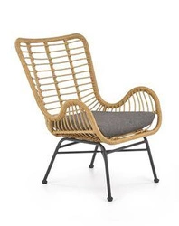 Zahradní relaxační křeslo Edjora z technoratanu moderní boho přírodní na terasu i do zahrady