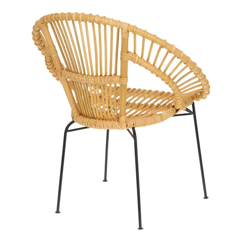 Ratanové relaxační křeslo Keko Atmosphera boho do obýváku na kovových nohách