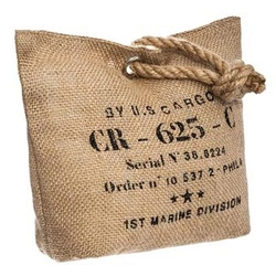 Zarážka na dveře Atmosphera jutová s vintage potiskem pro boho a skandinávský interiér