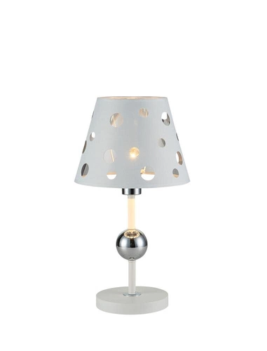 Noční stolní lampa glamour Batley bílá s látkovým stínidlem Ledea do ložnice a obýváku 44 cm