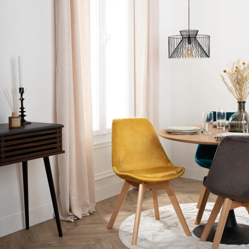 Židle Baya VIC žlutá, nohy buk