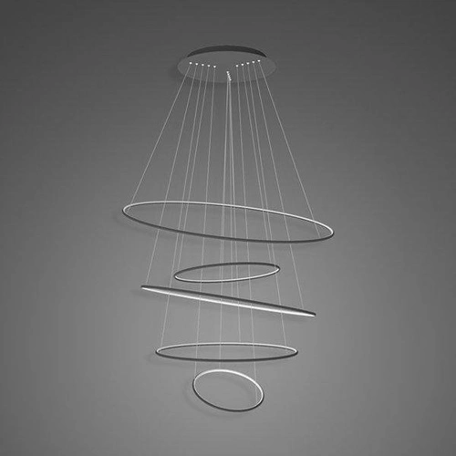 Stropní LED svítidlo Kruhy No.5 150 cm černé moderní do obýváku s nastavitelnou výškou