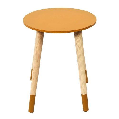 Sada 2 kulatých konferenčních stolků Trundle Intesi v severském stylu do obýváku modrá oranžová