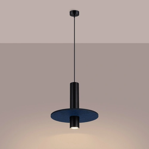 Závěsné svítidlo PELTA 1 moderní modrá černá do obýváku a jídelny 30 cm