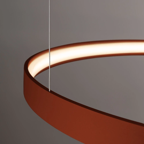 LED lustr RIO 3 moderní červený nastavitelný do obýváku a jídelny 110 cm