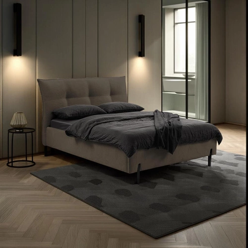 Čalouněná postel Biscuit 160x200 šedá s úložným prostorem moderní do ložnice