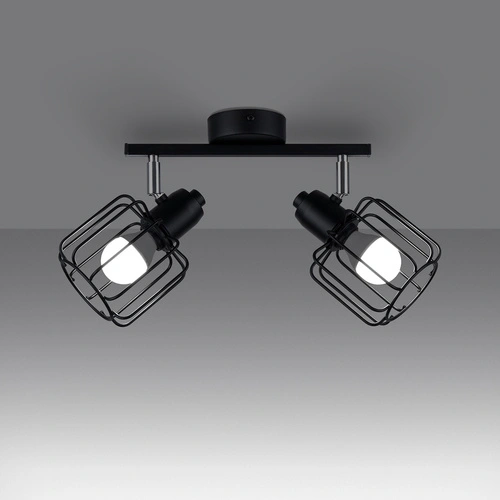 Stropní svítidlo BELUCI 2 černé moderní kovové s nastavitelným stínidlem do obývacího pokoje