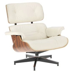 Kožené bílé otočné relaxační křeslo Vip moderní do obývacího pokoje ve stylu Lounge Chair