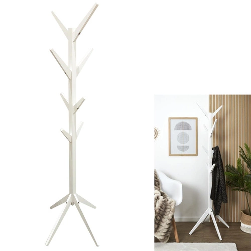 Intesi Tree moderní bílý stojanový věšák do předsíně dřevěný 177,5 cm