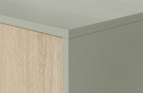 Dřevěná komoda se zásuvkami Sage 106 cm v rybí kost glamour do obýváku a ložnice