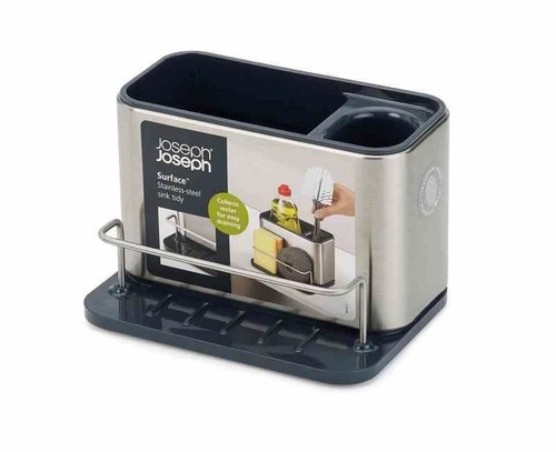 JJ - Velký organizér na dřezové doplňky Surface chrom/černý