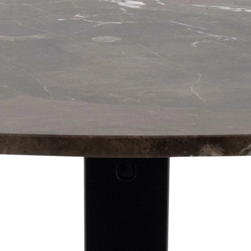 Kulatý mramorový stůl Heaven 120 cm moderní do jídelny a obýváku hnědý černé nohy
