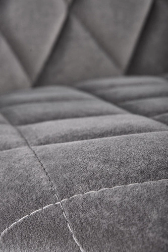 Čalouněná jídelní židle Elise šedý samet moderní glamour na černých nohách