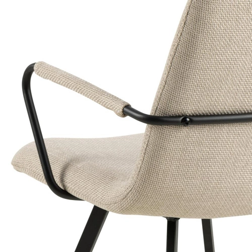 Jídelní čalouněná židle Selina Actona béžová s područkami na černých nohách