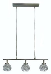 Závěsná lampa Gira 3x40 G9 saténový nikl+křišťál