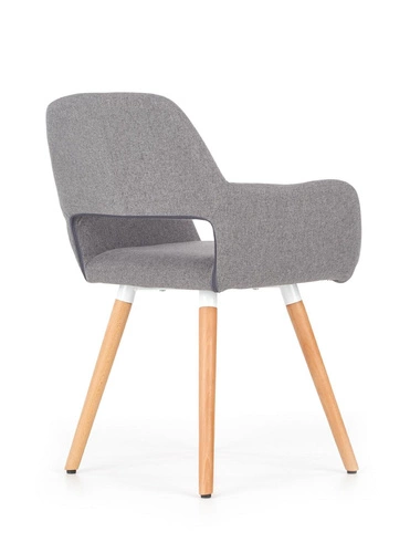 Šedá čalouněná skandinávská jídelní židle s područkami Luizjana Intesi