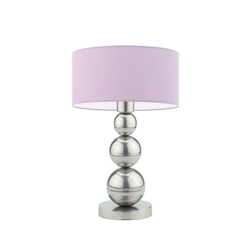 Stolní lampa Honolulu stínidlo světle fialové stojan stříbrný