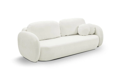 Rozkládací pohovka Salby bílá s úložným prostorem a funkcí spaní 3místná do obýváku