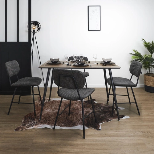 Jídelní židle Taylor Intesi moderní šedá čalouněná na kovových nohách