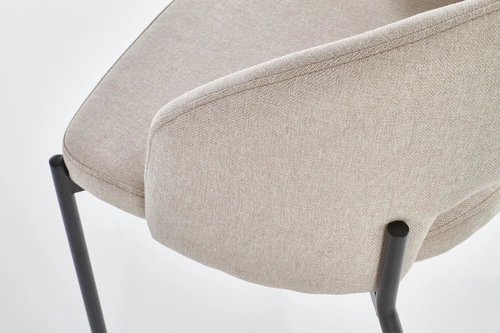 Čalouněná židle Humber béžová do jídelny a obýváku moderní na černých kovových nohách