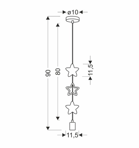 Jednoduchá závěsná lampa sss 1x20W E27 iq kids gold