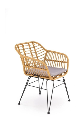 Ratanová židle Pavarisa boho s područkami do jídelny a obýváku přírodní Intesi