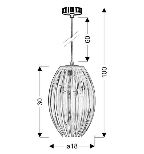Závěsné svítidlo Abuko 1x60W E27 hnědá malá