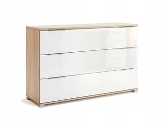 Komoda Tissa 100 cm bílý lesk se zásuvkami moderní do obýváku Intesi