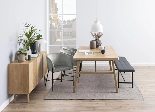 Jídelní stůl Galway dub rustikální 200x100 cm, obdélníkový, minimalistický Actona