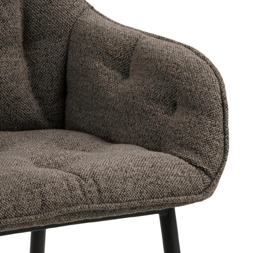 Čalouněná jídelní židle Brooke hnědá s područkami moderní Actona