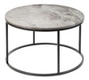 Kulatý mramorový konferenční stolek Pony 85 cm béžový glamour do obýváku na černé podstavě