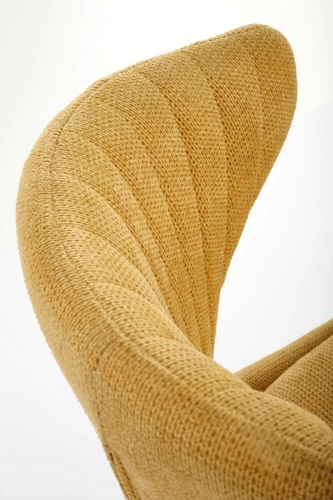 Čalouněná jídelní židle Odile Intesi hořčicová moderní na černých nohách