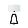 Noční lampička Clio glamour s bílým stínidlem a ebenovým dřevěným podstavcem LYSNE 47 cm
