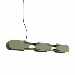 Závěsné LED svítidlo CHAIN 91 olivově zelené nad ostrůvek moderní